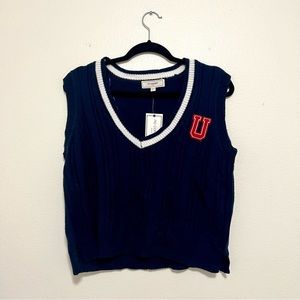 Navy Blue V-Neck Sweater Vest